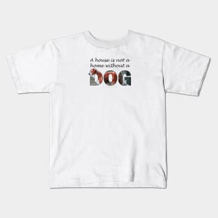 A house is not a home without a dog - brown and white collie oil painting word art Kids T-Shirt